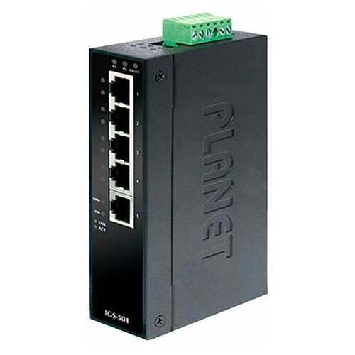 коммутатор/ PLANET IP30 Slim type 5-Port Industrial Gigabit Ethernet Switch (-40 to 75 degree C)