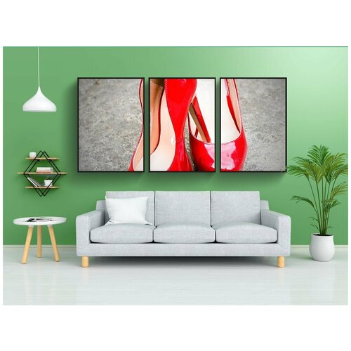 фото Набор модулных постеров для интерьера "красный, туфли, стиль" 60x90 см. в тубусе, без рамки lotsprints