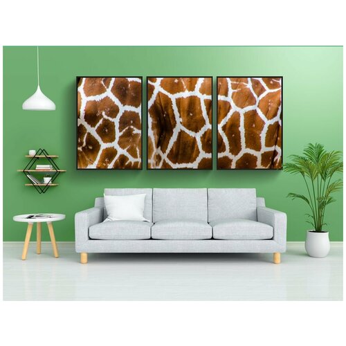 фото Набор модулных постеров для интерьера "природа, животное, жирафы" 60x90 см. в тубусе, без рамки lotsprints