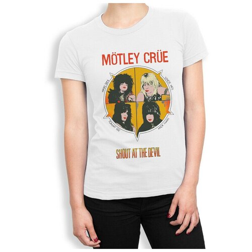 Футболка Design Heroes Группа Motley Crue Женская Белая 2XL