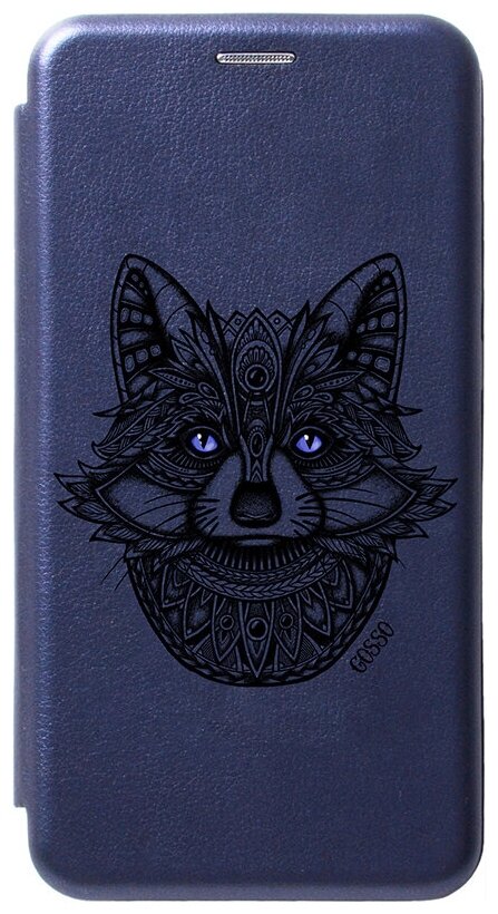 Чехол-книжка Book Art Jack для Samsung Galaxy M51 с принтом "Grand Raccoon" синий