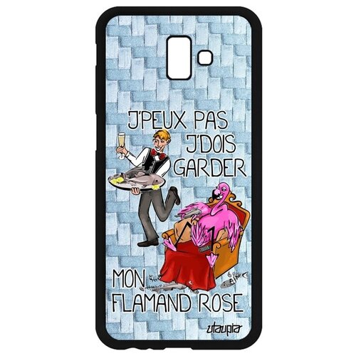 фото Противоударный чехол на телефон // galaxy j6 plus 2018 // "не могу - у меня фламинго!" повод шутка, utaupia, голубой