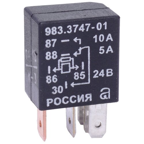 Реле электромагнитное 24V 5-ти контактное 12/6А переключ. без кронштейна АВАР 983.3747-01