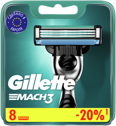 Сменные кассеты Gillette Mach3, 8 шт.