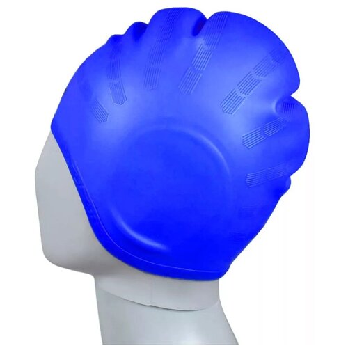 Шапочка для плавания CLIFF силиконовая CS06, с выемками для ушей, синяя шапочка для плавания cliff силиконовая cs06 с выемками для ушей синяя