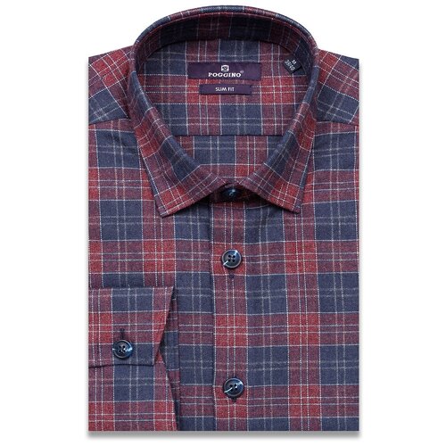 Рубашка Poggino 7014-50 цвет бордовый размер 54 RU / XXL (45-46 cm.)