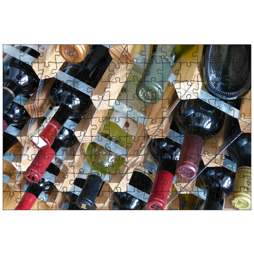 фото Магнитный пазл 27x18см."вино, бутылки, бутылка" на холодильник lotsprints