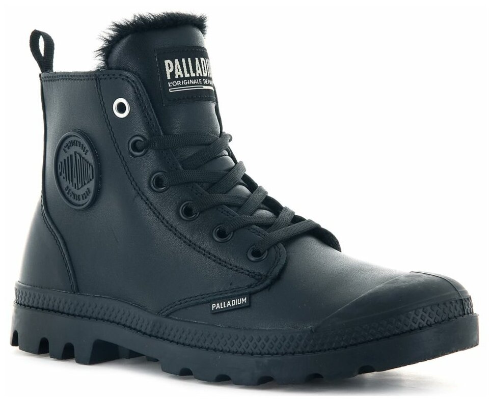 Ботинки женские Palladium Pampa Hi Zip Leather97223-010 кожаные черные 