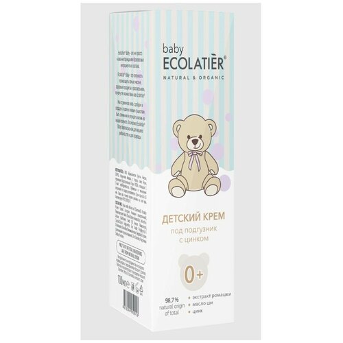 Ecolatier / ECL baby 0+ / Детский крем / Под подгузник / с цинком / уменьшает опрелость / покраснение, 100 мл. ecolatier подарочный набор детский pure baby 2 продукта ecolatier