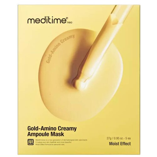 фото Meditime маска питательная с аминокислотами - gold-amino creamy ampoule mask, 27г