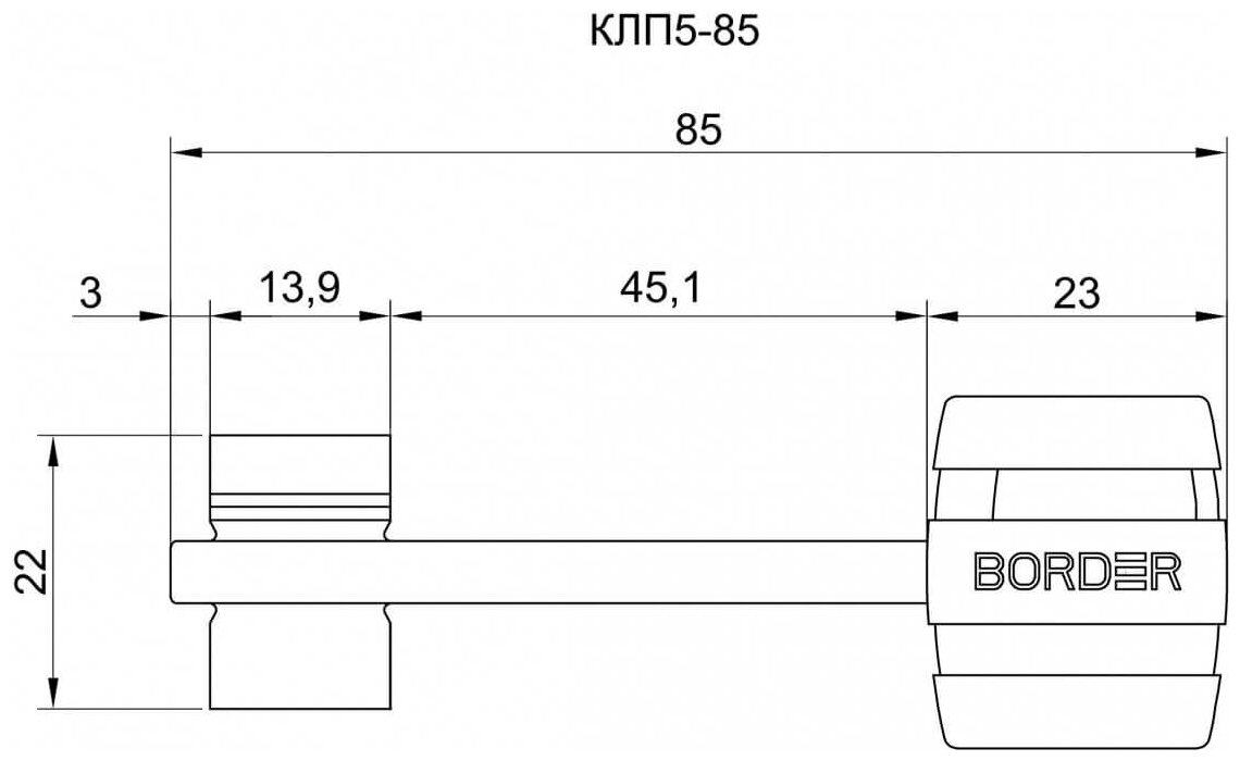 Замок врезной Border 70901 D 8-8 (5 ключей) - фотография № 3