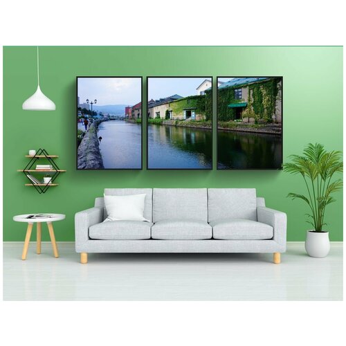 фото Набор модулных постеров для интерьера "хоккайдо, отару, канал" 60x90 см. в тубусе, без рамки lotsprints