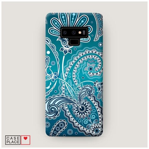 фото Чехол пластиковый samsung galaxy note 9 узоры на синем case place