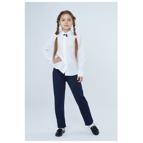 фото Школьные брюки модные ангелочки, классический стиль, размер 34, синий