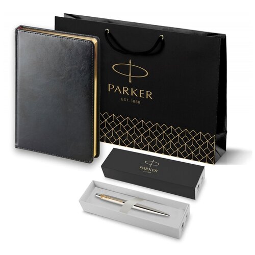 Подарочный набор: Ежедневник и Шариковая ручка Parker Jotter Essential, St. Steel GT