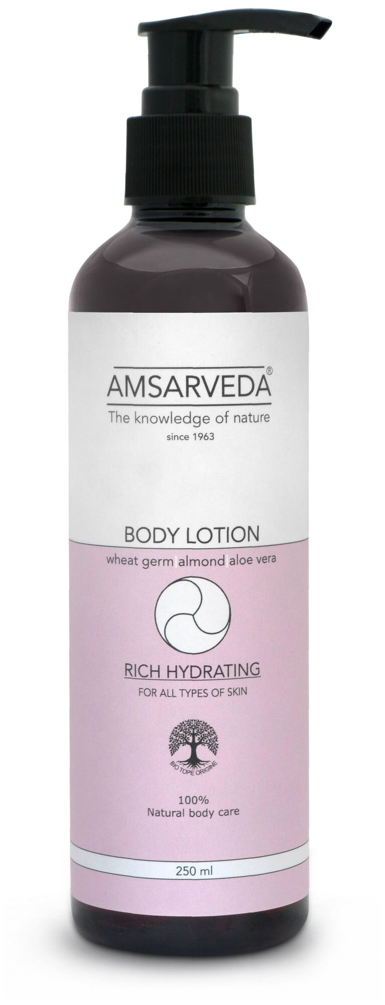 Лосьон для тела увлажняющий с экстрактом алоэ вера и маслом миндаля, Body Lotion Rich Hydrating, Amsarveda, 250 мл