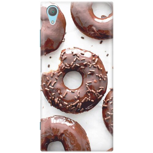фото Силиконовый чехол на sony xperia xa1 plus / сони иксперия ха1 плюс с эффектом блеска "пончики в шоколадной глазури gosso