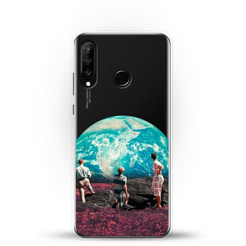 фото Силиконовый чехол вид на землю на huawei p30 lite andy & paul