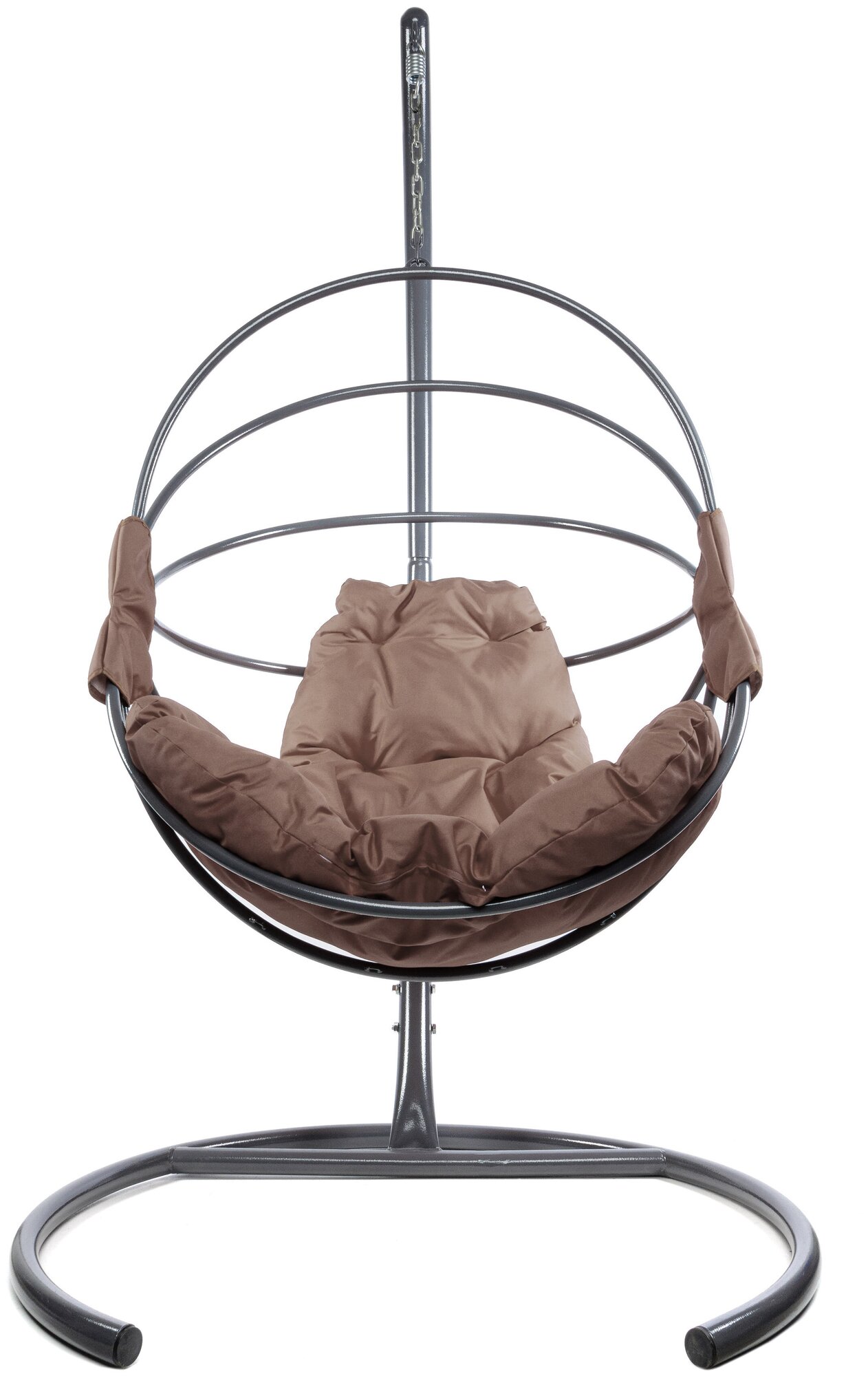 Подвесное кресло M-Group веер, разборный серый, коричневая подушка - фотография № 3