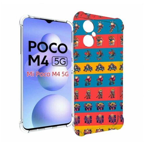 Чехол MyPads много стикеров для Xiaomi Poco M4 5G задняя-панель-накладка-бампер