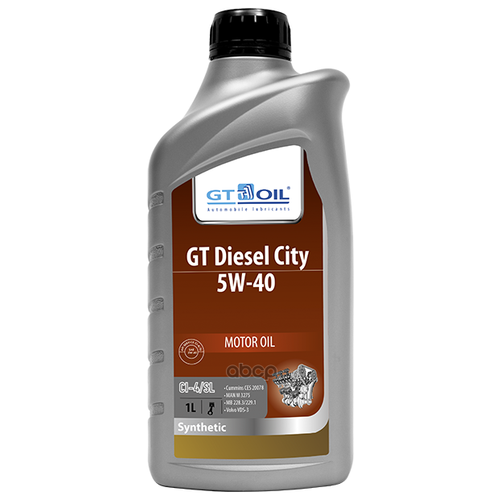 GT OIL Масло Моторное 5w40 1l Синтетика Gt Diesel City