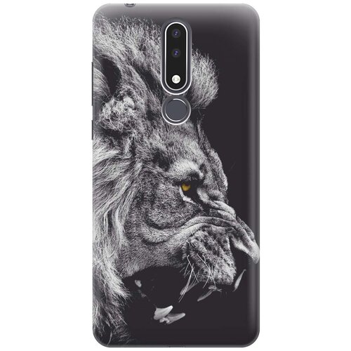 фото Gosso ультратонкий силиконовый чехол-накладка для nokia 3.1 plus с принтом "морда льва"