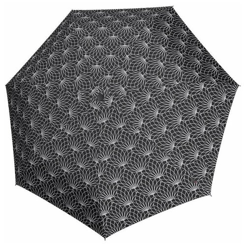 фото Мини-зонт knirps, механика, 5 сложений, купол 90 см., 7 спиц, черный, белый