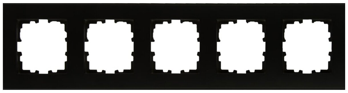 Рамка для розеток и выключателей Lexman Виктория плоская 5 постов цвет черный бархат матовый