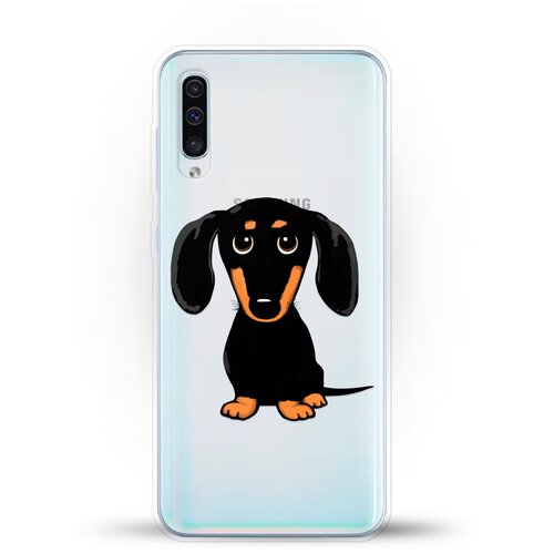 Силиконовый чехол Черная Такса на Samsung Galaxy A50