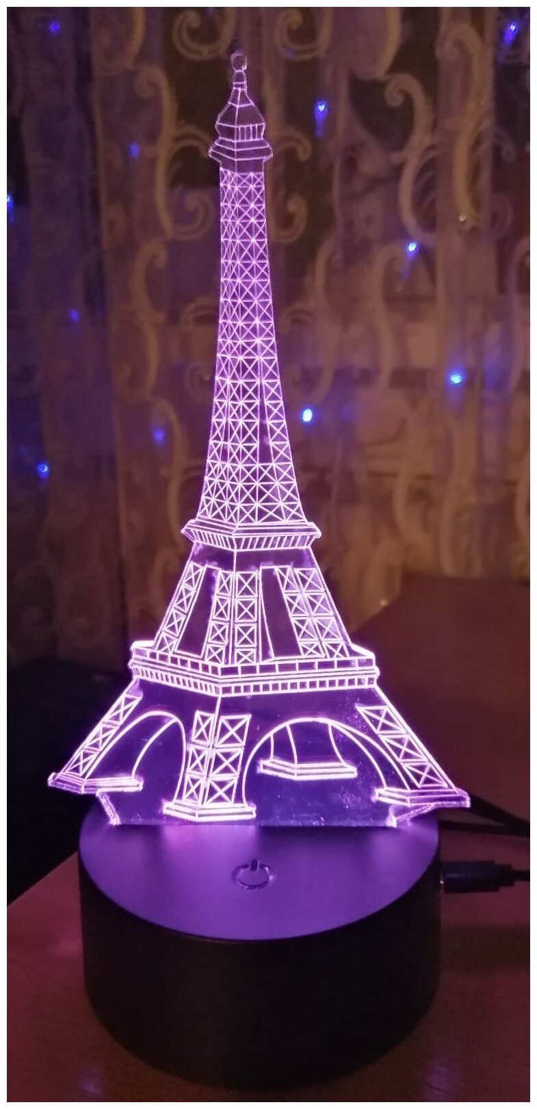 Ночник "Эйфелева башня" LED RGB 3хLR1130 7х7х18 см - фотография № 3