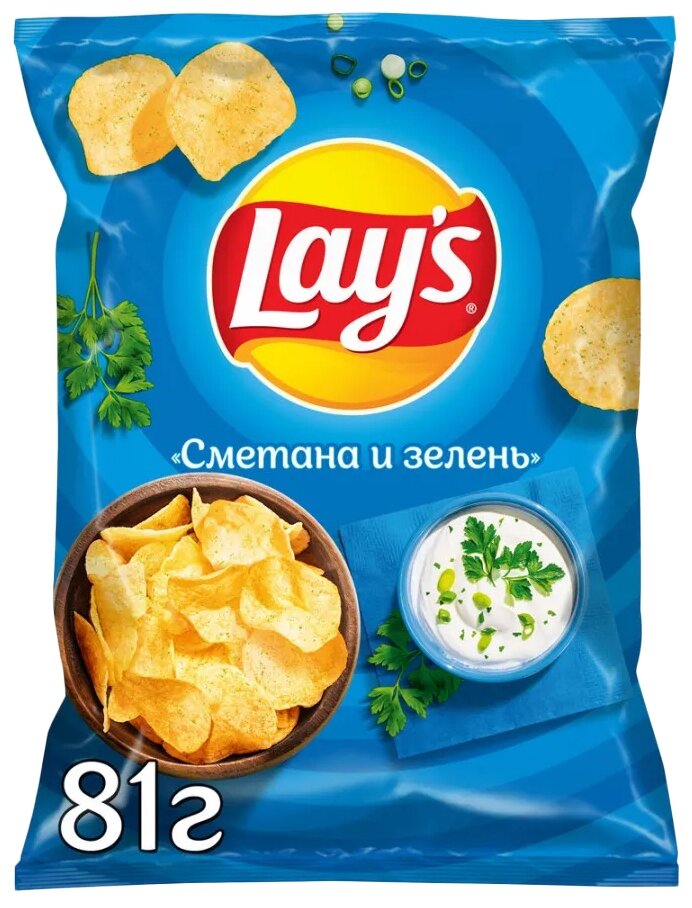 81Г чипсы LAY'S сметана/зелень