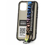 Чехол для iPhone 12 mini Skinarma Dotto Rainbow, противоударная пластиковая накладка с ремешком, силиконовый бампер с рисуном, кейс с подставкой - изображение