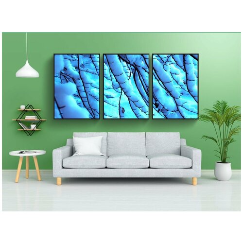 фото Набор модулных постеров для интерьера "зима, филиал, дерево" 60x90 см. в тубусе, без рамки lotsprints