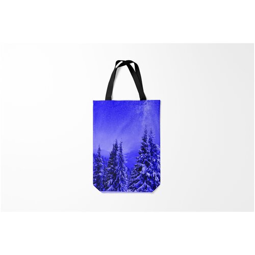 фото Сумка-шоппер / 31х42 см / популярные иллюстрации / природа зимний лес burnettie