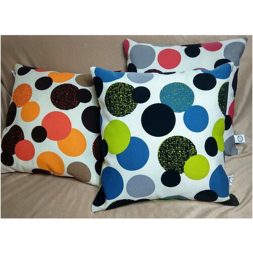 Подушка декоративная Круги голубой