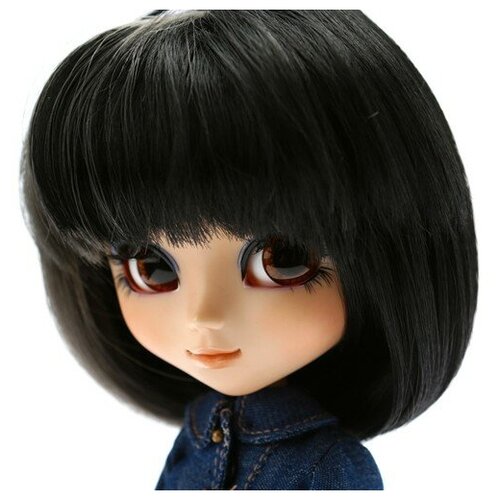 Pullip Wig Short Bob Black / Gray (Чёрно-серый парик-каре размер 22-25 см для кукол Пуллип / Дал / Биул / Исул / Таянг), Groove inc takerlama game evil 8 lady dimitrescu cosplay woman s wig black short bob hair headgear halloween carnival party props