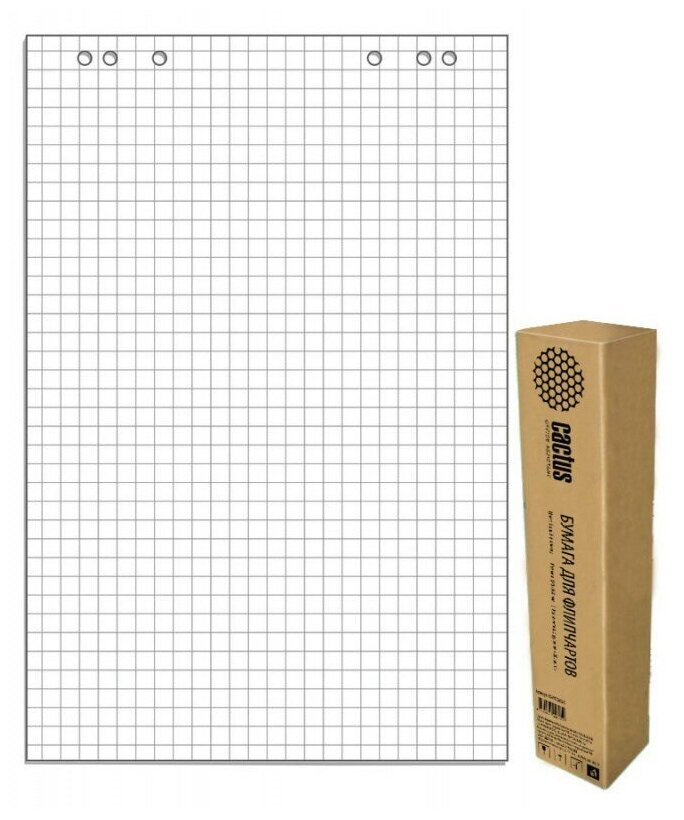 Блок бумаги для флипчартов Cactus CS-PFC20S-5 клетка 20 лист. (упак. 5 шт.)