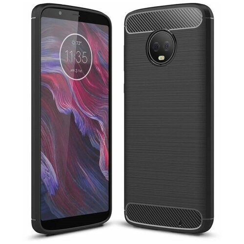 Чехол-накладка Carbon Fibre для Motorola Moto G6 Plus (черный)