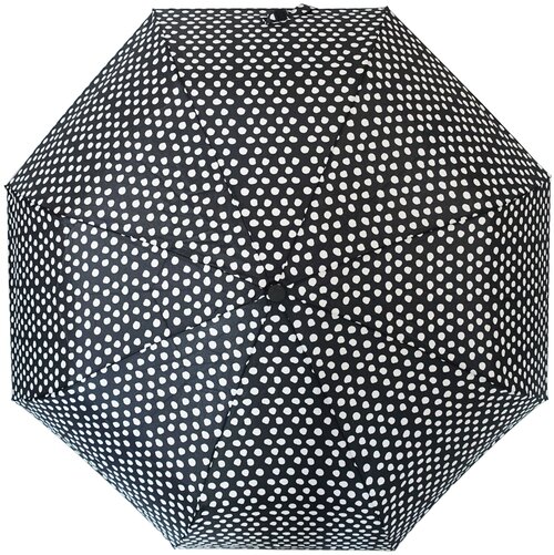 Зонт RAINDROPS, полуавтомат, 3 сложения, купол 112 см., 8 спиц, система «антиветер», чехол в комплекте, белый, черный