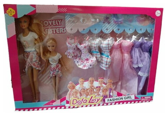 Defa Lucy Набор кукол Мама и дочь в коробке 2 куклы, 8 платьев, аксессуары 8447 с 3 лет