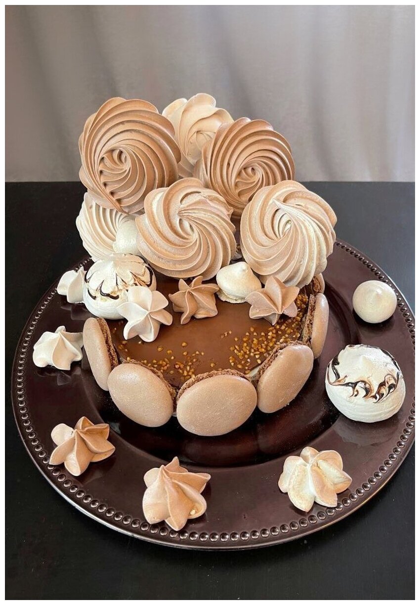 Набор безе "Туиль" для украшения шоколадного торта/шоколадное безе/декор для торта/десертов/меренга, 300 г
