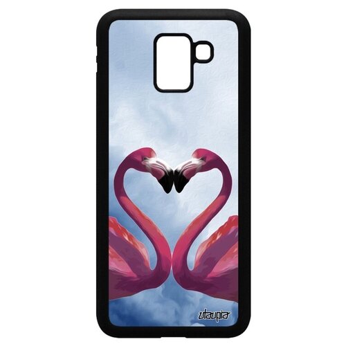 фото Защитный чехол на телефон // galaxy j6 2018 // "фламинго" розовый птицы, utaupia, голубой