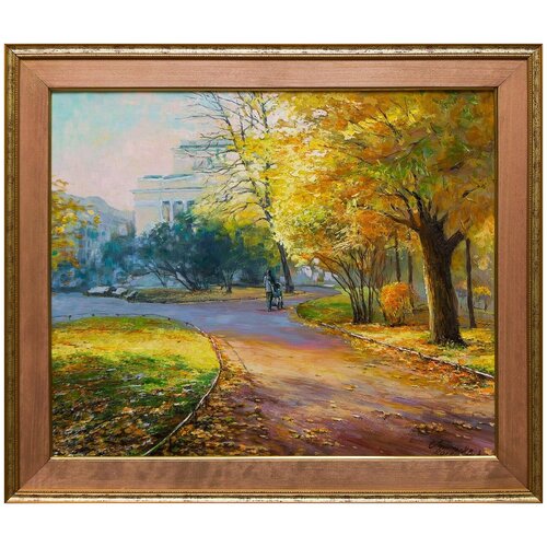 фото Картина маслом "осенняя прогулка по петербургу" леонтьев русская живопись