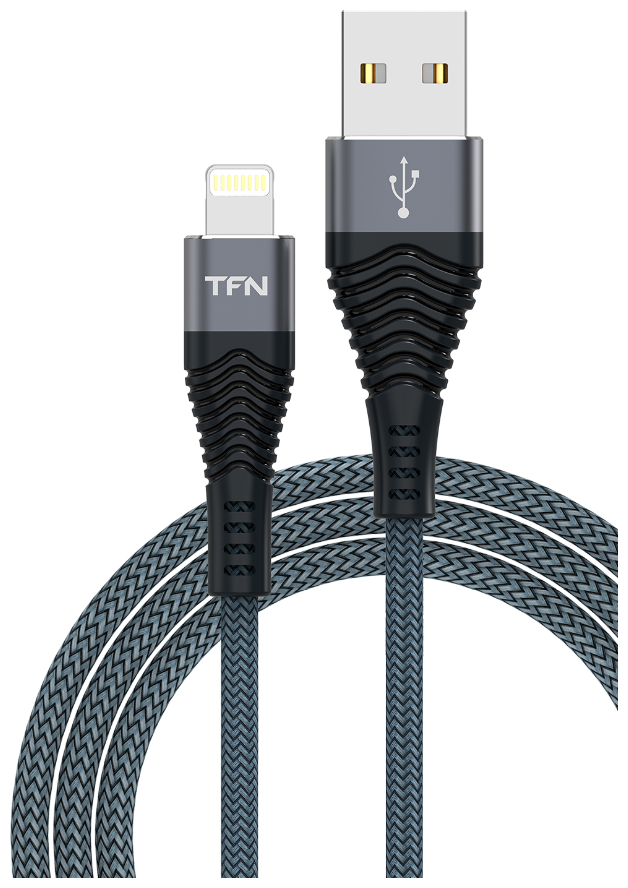 Кабель lightning TFN графит (2.4A/1 м) CFZLIGUSB1MGR