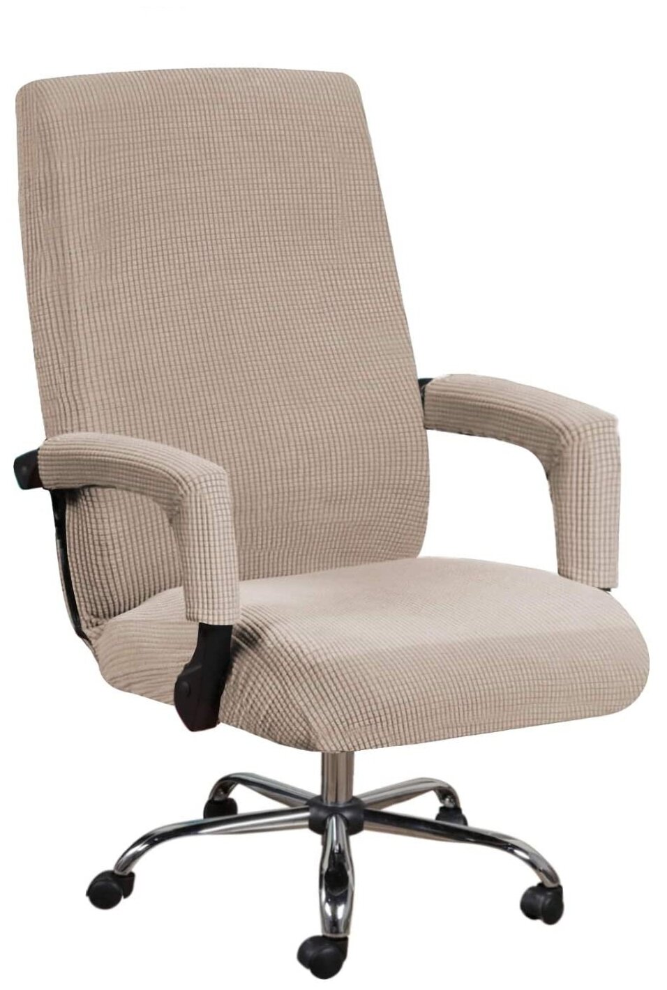 Чехол на стул, компьютерное кресло Crocus-Life A7-Beige, размер L, цвет: бежевый