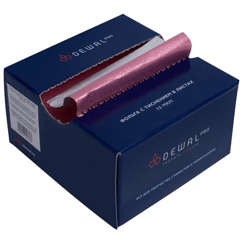 Фольга DEWAL с тиснением в коробке, розовая ,13 мкм,размер 127 мм*279 мм ( 500 листов/кор) DEWAL MR-02-13 pink