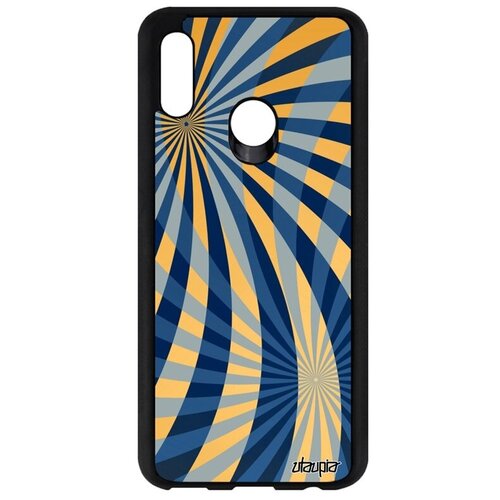 фото Противоударный чехол на телефон // huawei p smart 2019 // "спирали" линии вращение, utaupia, синий