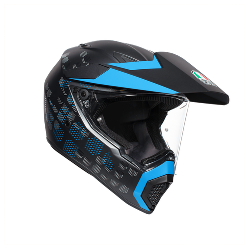 фото Шлем agv ax-9 multi antartica matt black/cyan ml