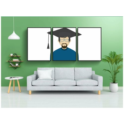 фото Набор модулных постеров для интерьера "образование, выпускной, учитель" 60x90 см. в тубусе, без рамки lotsprints