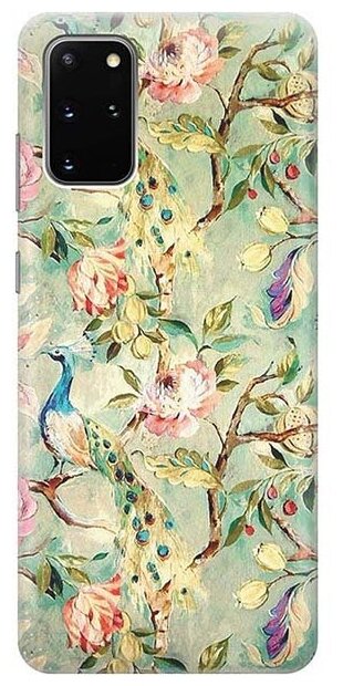Ультратонкий силиконовый чехол-накладка для Samsung Galaxy S20+ с принтом "Винтажный цветочный паттерн"